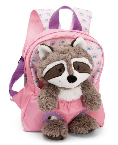 Produktbild: NICI - Travel Friends - Rucksack mit Pl&uuml;schtier 21x26cm Waschb&auml;r 25cm rosa