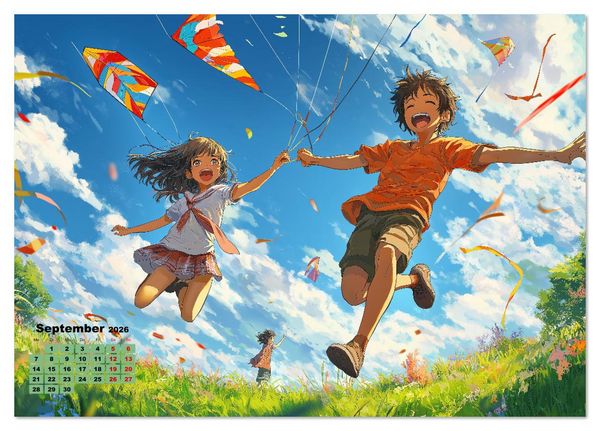 Produktbild: Anime Kalender &ndash; Charaktere im Slice-of-Life Stil (Tischkalender 2026 DIN A5 quer), CALVENDO Monatskalender