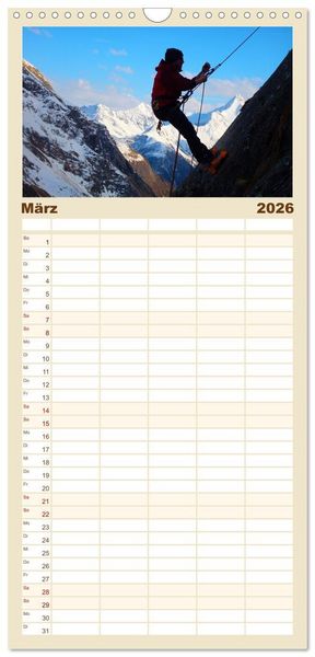Produktbild: Familienplaner 2026 - Gipfelabenteuer - wenn der Berg ruft mit 5 Spalten (Wandkalender, 21 x 45 cm) CALVENDO