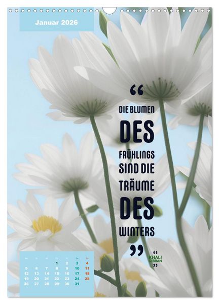 Produktbild: Verr&uuml;ckt nach BLUMEN Artwork - Farben - Zitate (Wandkalender 2026 DIN A3 hoch), CALVENDO Monatskalender
