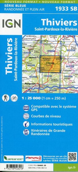 Produktbild: Thiviers-St-Pardoux-la-Rivi&egrave;re 1:25 000