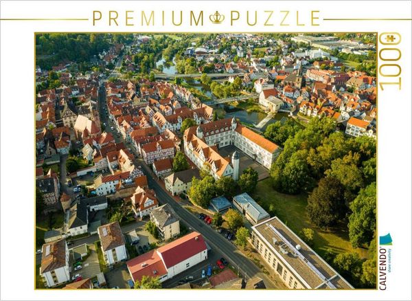 CALVENDO Puzzle Rotenburg von oben | 1000 Teile Lege-Größe 64x48cm Foto-Puzzle für glückliche Stunden