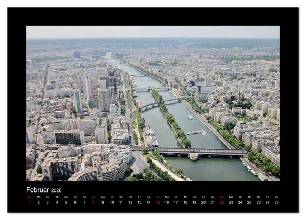 Produktbild: Paris von oben (hochwertiger Premium Wandkalender 2026 DIN A2 quer), Kunstdruck in Hochglanz