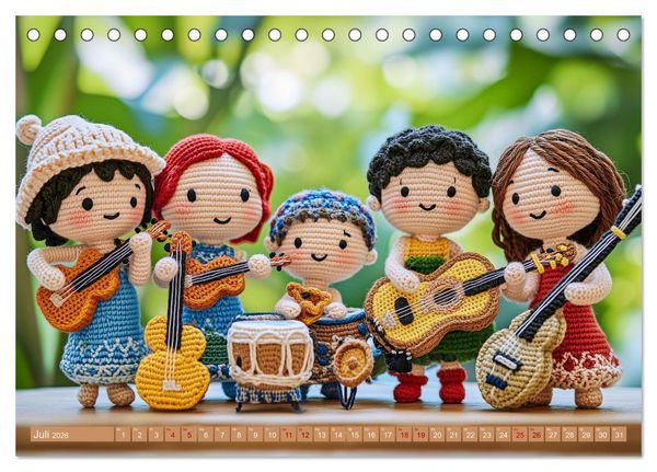 Produktbild: Amigurumi Moments. Ein fantastischer Familienalltag (Tischkalender 2026 DIN A5 quer), CALVENDO Monatskalender