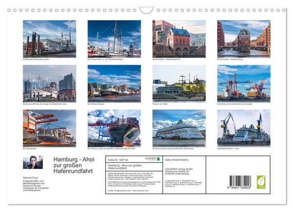 Produktbild: Hamburg - Ahoi zur gro&szlig;en Hafenrundfahrt (Wandkalender 2026 DIN A3 quer), CALVENDO Monatskalender