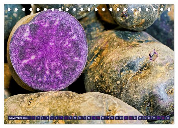 Produktbild: BLAU - Gem&uuml;se und Obst - Farbexplosion (Tischkalender 2026 DIN A5 quer), CALVENDO Monatskalender