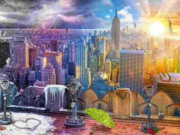 Produktbild: Erwachsenenpuzzle 1500 Teile - New York im Winter und Sommer