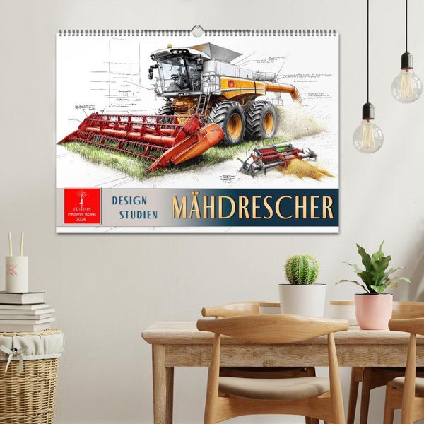 Produktbild: M&auml;hdrescher - Design Studien (Wandkalender 2026 DIN A2 quer), CALVENDO Monatskalender