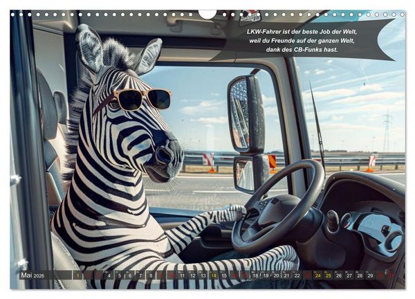 Produktbild: Tierisch lustige LKW-Fahrer (Wandkalender 2026 DIN A3 quer), CALVENDO Monatskalender