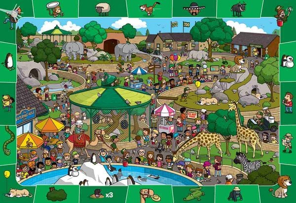 Produktbild: Ein Tag im Zoo - Suchen & Finden (Puzzle)