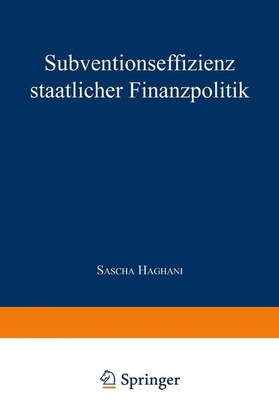 Produktbild: Subventionseffizienz staatlicher Finanzpolitik