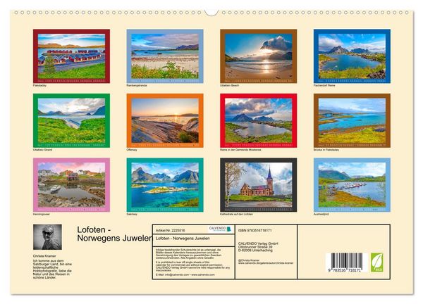 Produktbild: Lofoten - Norwegens Juwelen (hochwertiger Premium Wandkalender 2026 DIN A2 quer), Kunstdruck in Hochglanz