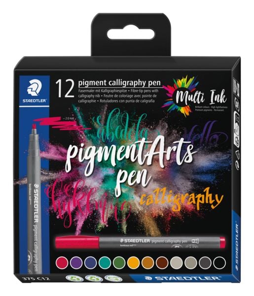 Produktbild: STAEDTLER Schreib- und Zeichbedarf pigment calligrafie Fasermaler Calligraphy, 12er Set