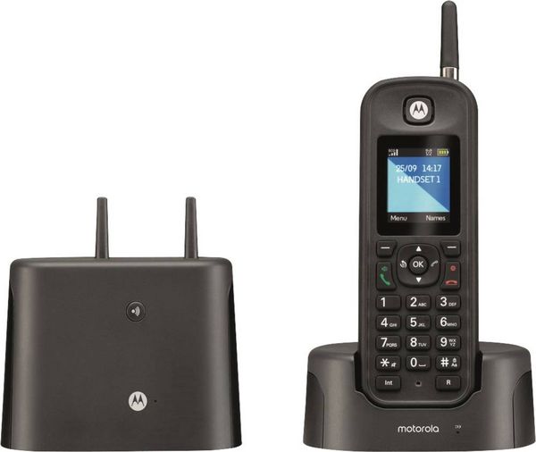 Produktbild: Motorola O201 DECT Schnurloses Telefon analog Freisprechen, Outdoor, wasserdicht, sto&szlig;fest Schwarz