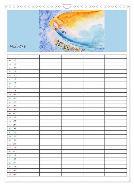 Produktbild: Engelhafter Familienplaner (Wandkalender 2026 DIN A3 hoch), CALVENDO Monatskalender