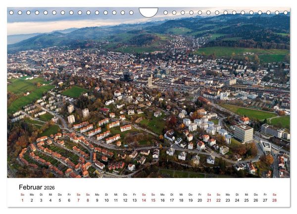 Produktbild: Luftbildkalender St. Gallen 2026 (Wandkalender 2026 DIN A4 quer), CALVENDO Monatskalender