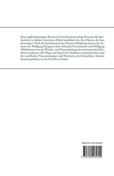 Produktbild: Die Joyce-Rezeption in der deutschsprachigen Erz&auml;hlliteratur nach 1945