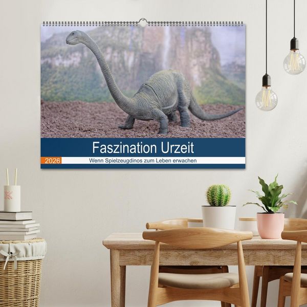 Produktbild: Faszination Urzeit - wenn Spielzeugdinos zum Leben erwachen (Wandkalender 2026 DIN A2 quer), CALVENDO Monatskalender