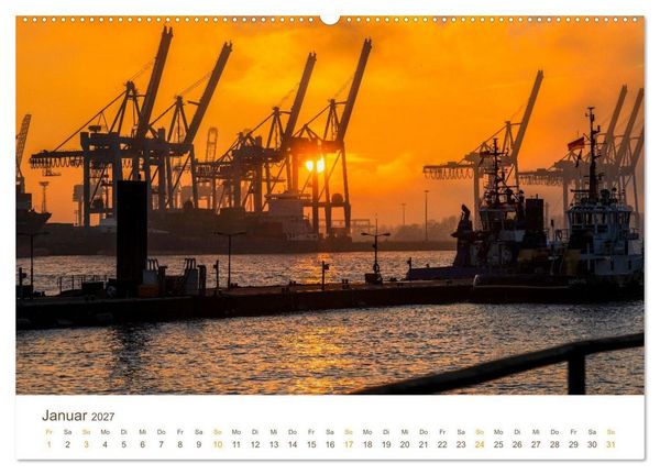 Produktbild: Hamburgs Hafenlichter (Wandkalender 2027 DIN A2 quer), CALVENDO Monatskalender