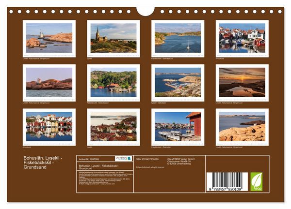 Produktbild: Bohusl&auml;n. Lysekil - Fiskeb&auml;ckskil - Grundsund (Wandkalender 2026 DIN A4 quer), CALVENDO Monatskalender