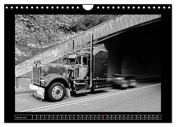 Produktbild: Kenworth W900A EXTHD - in schwarzwei&szlig; (Wandkalender 2026 DIN A4 quer), CALVENDO Monatskalender