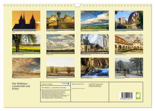 Produktbild: Die Wetterau - Landschaft und Kultur (Wandkalender 2026 DIN A3 quer), CALVENDO Monatskalender