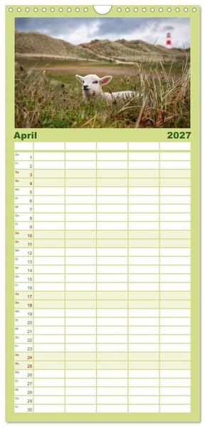Produktbild: Familienplaner 2027 - SYLT hinter den D&uuml;nen mit 5 Spalten (Wandkalender, 21 x 45 cm) CALVENDO