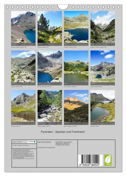 Produktbild: Pyren&auml;en - Spanien und Frankreich (Wandkalender 2026 DIN A4 hoch), CALVENDO Monatskalender