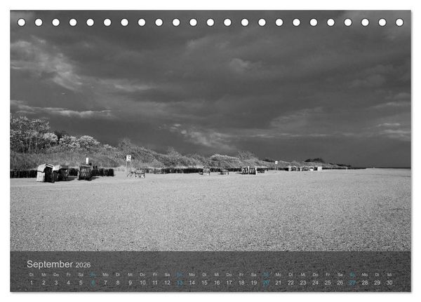 Produktbild: Seest&uuml;cke. Schwarzwei&szlig;e Nordseeimpressionen 2026 (Tischkalender 2026 DIN A5 quer), CALVENDO Monatskalender