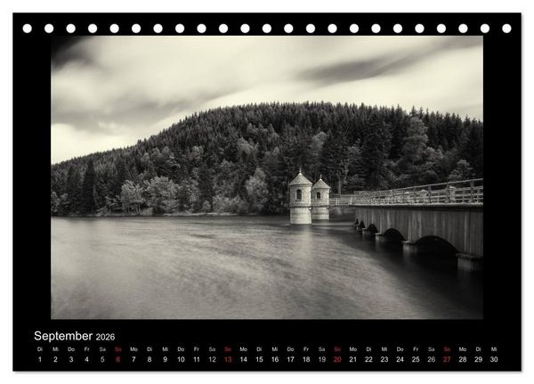 Produktbild: Harz-Bilder in monochrome (Tischkalender 2026 DIN A5 quer), CALVENDO Monatskalender