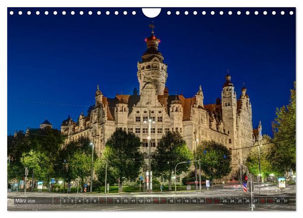 Produktbild: Nachts in Leipzig (Wandkalender 2026 DIN A4 quer), CALVENDO Monatskalender