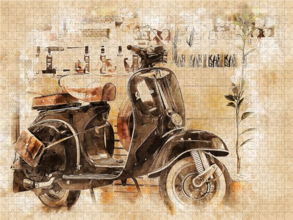 Produktbild: CALVENDO Puzzle Vespa Mototrroller 1000 Teile Lege-Gr&ouml;&szlig;e 64 x 48 cm Foto-Puzzle Bild von Peter Roder