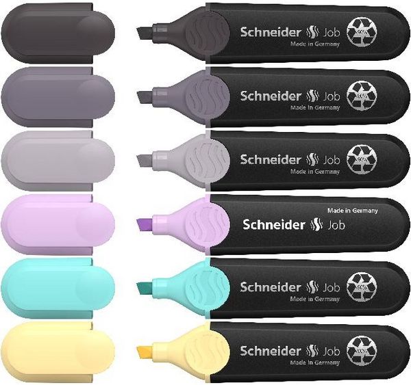 Produktbild: Schneider Textmarker Job Pastell grau, Karton-Etui, 6er Set