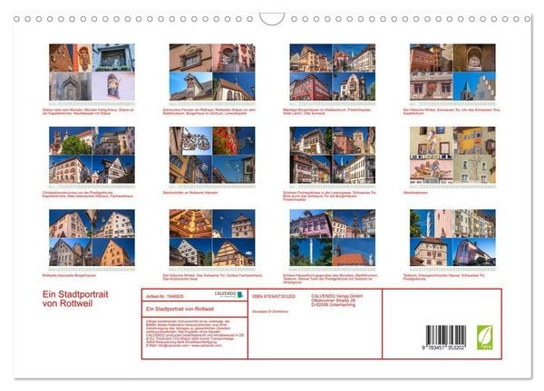 Produktbild: Ein Stadtportrait von Rottweil (Wandkalender 2026 DIN A3 quer), CALVENDO Monatskalender