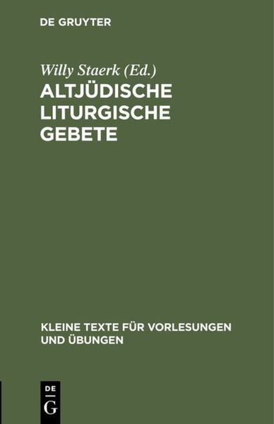 Produktbild: Altj&uuml;dische liturgische Gebete