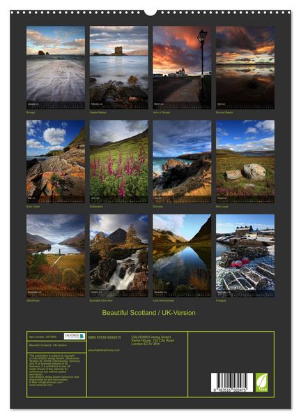 Produktbild: Beautiful Scotland / UK-Version (High Quality Premium Wall Calendar 2026 DIN A2 portrait),CALVENDO 12 Month Wall Calendar