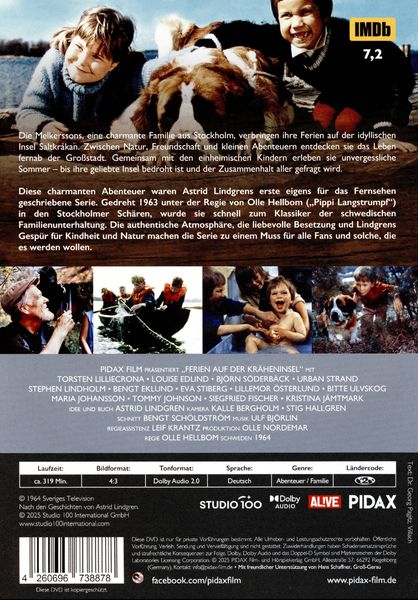 Produktbild: Ferien auf der Kr&auml;heninsel / Die komplette 13-teilige Kultserie von Astrid Lindgren (Pidax Serien-Klassiker) [2 DVDs]