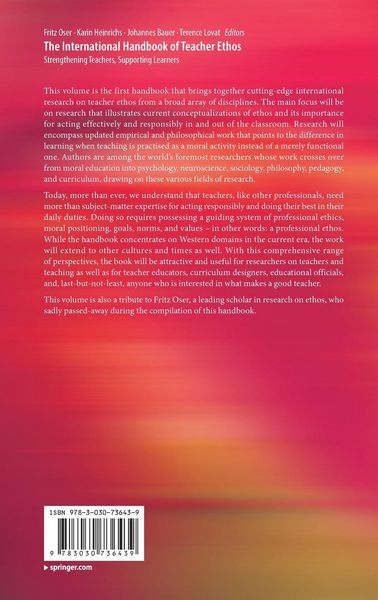 Produktbild: The International Handbook of Teacher Ethos