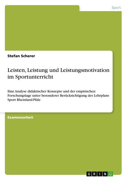Produktbild: Leisten, Leistung und Leistungsmotivation im Sportunterricht