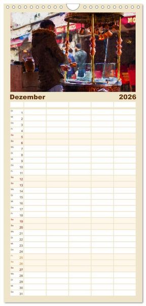 Produktbild: Familienplaner 2026 - Kaffeesatz - Kunst und Tradition mit 5 Spalten (Wandkalender, 21 x 45 cm) CALVENDO