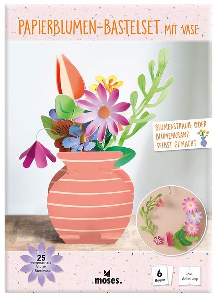 Produktbild: Papierblumen-Bastelset mit Vase