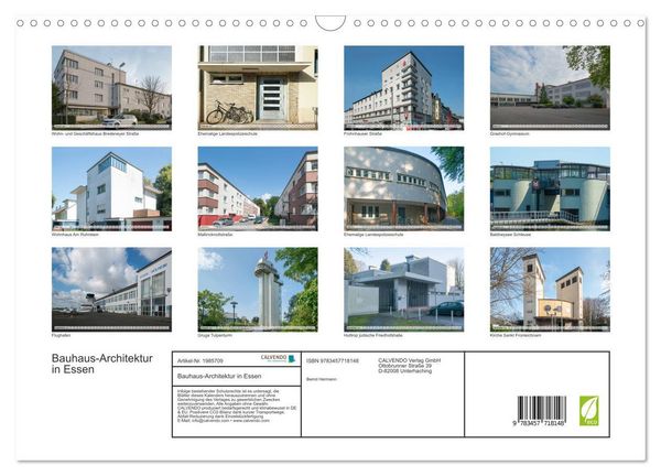 Produktbild: Bauhaus-Architektur in Essen (Wandkalender 2026 DIN A3 quer), CALVENDO Monatskalender