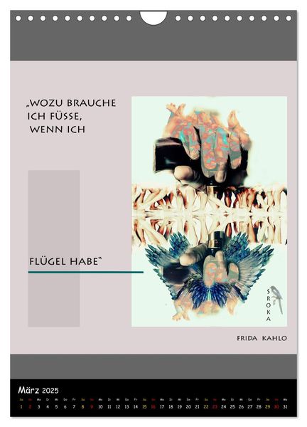Produktbild: Frida Kahlo - Zitate im Dialog (Wandkalender 2025 DIN A4 hoch), CALVENDO Monatskalender