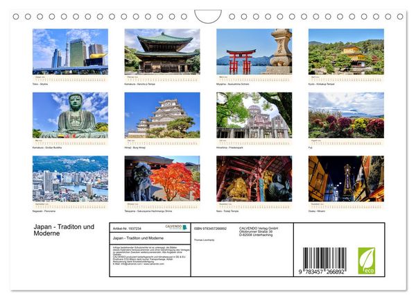 Produktbild: Japan - Traditon und Moderne (Wandkalender 2026 DIN A4 quer), CALVENDO Monatskalender
