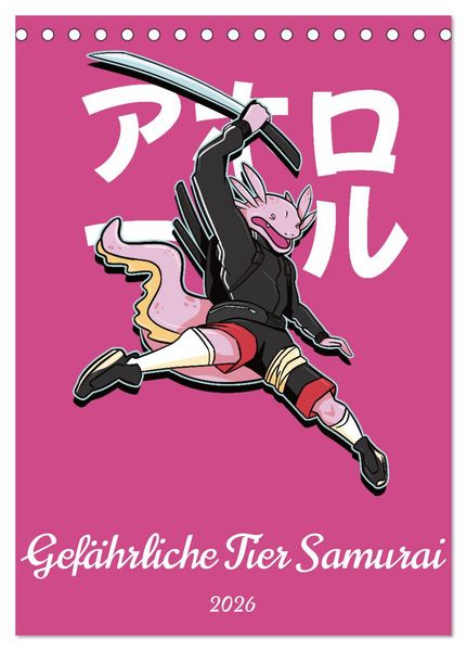 Produktbild: Gef&auml;hrliche Tier Samurai (Tischkalender 2026 DIN A5 hoch), CALVENDO Monatskalender