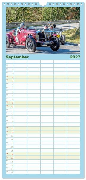 Produktbild: Familienplaner 2027 - Faszination Jochpassrennen mit 5 Spalten (Wandkalender, 21 x 45 cm) CALVENDO