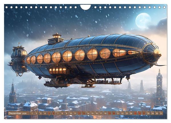Produktbild: Steampunk Flugmaschinen (Wandkalender 2026 DIN A4 quer), CALVENDO Monatskalender