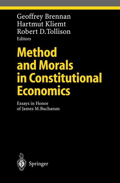 Produktbild: Method and Morals in Constitutional Economics