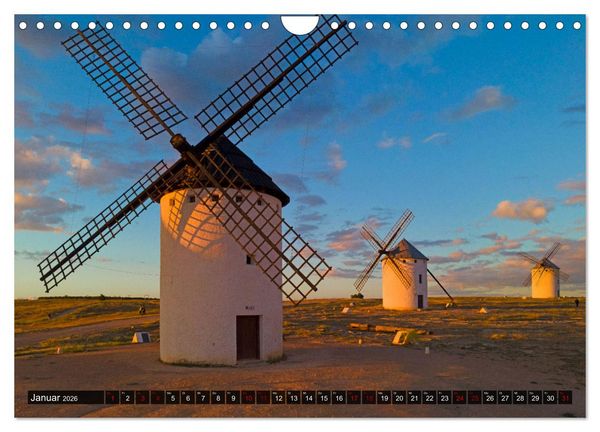 Produktbild: Windm&uuml;hlen in La Mancha (Wandkalender 2026 DIN A4 quer), CALVENDO Monatskalender