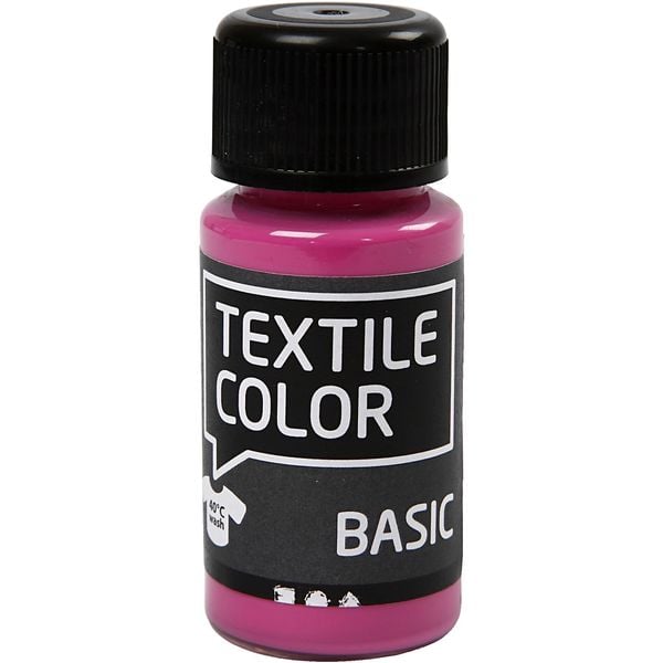 Creativ Company Textilfarbe, Pink, 50 ml, 1 Fläschchen